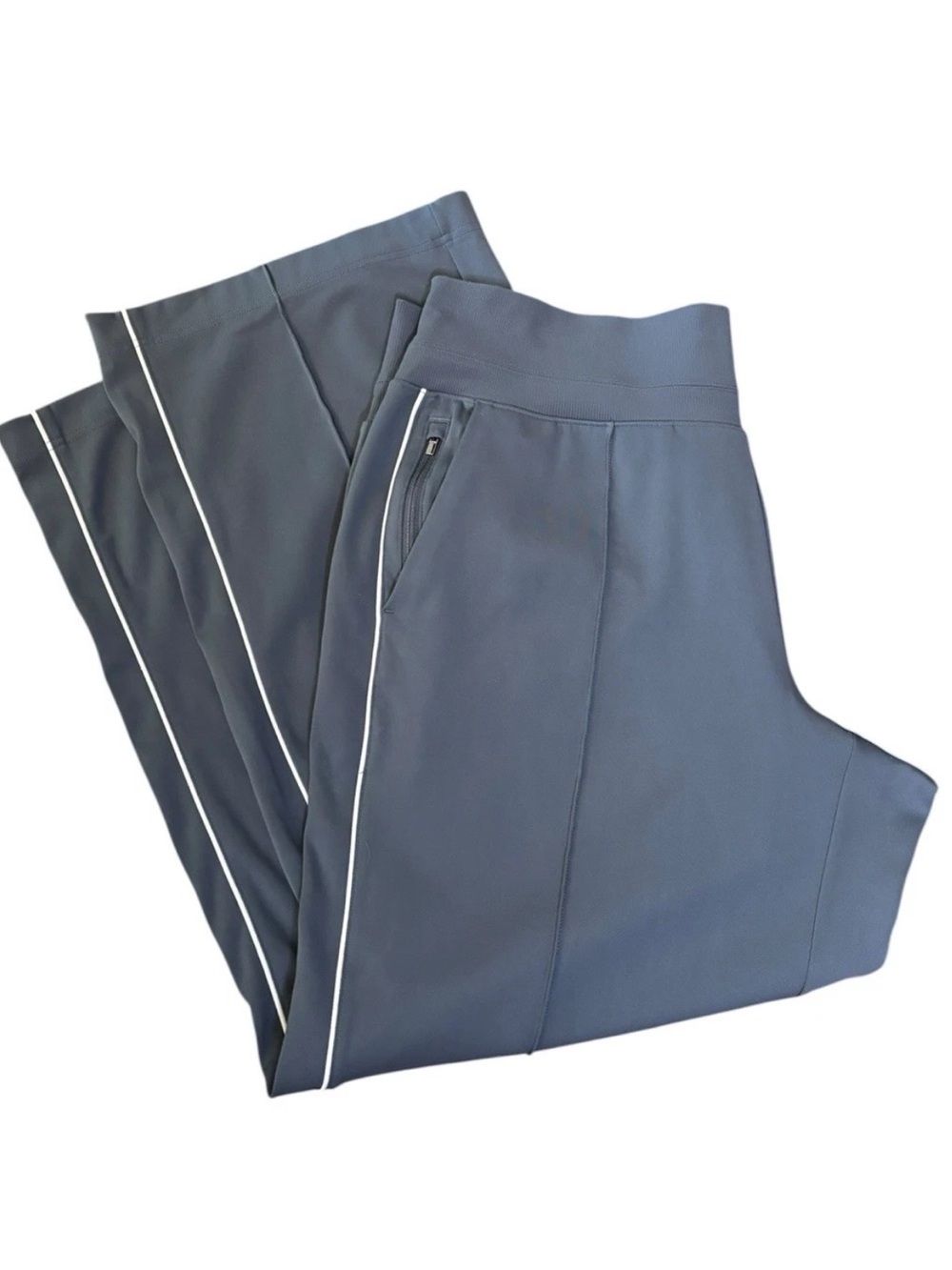 Athleta Venice High Rise Track Stripe Wide Leg Pants Plus Size 1X Slate Gray